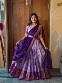 South-style Kanjivaram silk lehenga