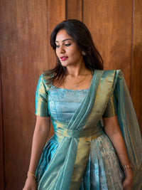 South-style Kanjivaram silk lehenga