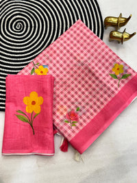 Pure Soft Linen Cotton Saree