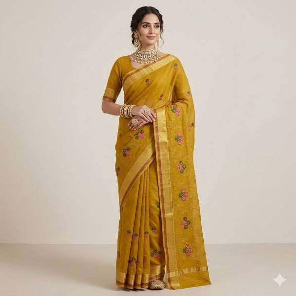 Rose Radiance Pure Cotton Saree