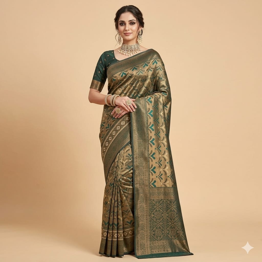 Earthy Aura Lenin Blend Saree