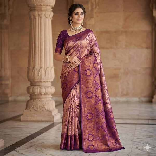 Pochampalli Rosette Luxury Semi Pattu Saree