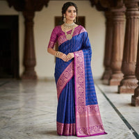 Neelambari Valli Weave Pattu Saree