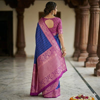 Neelambari Valli Weave Pattu Saree