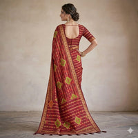 Maroon Majestic Cotton Saree