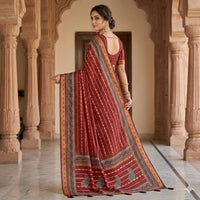 Ruby Paisley Flourish Cotton Saree