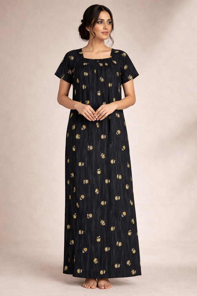 A-Line Printed Cotton Long Nighty