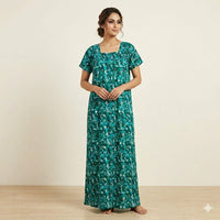 Printed Pure Cotton long Nighty