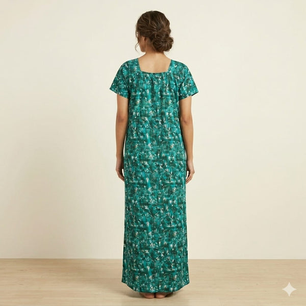 Womens Printed Cotton long Nighty