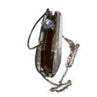 Silver Crystal Rhinestone Hard Box Clutch