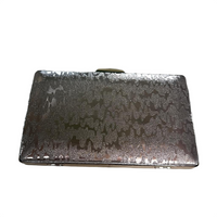 Silver Crystal Rhinestone Hard Box Clutch