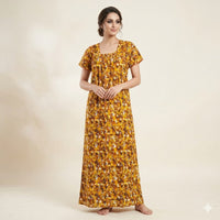 Womens Printed Cotton long Nighty