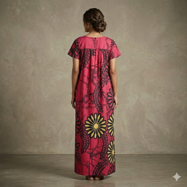 Crimson Bloom Aura Long Nighty