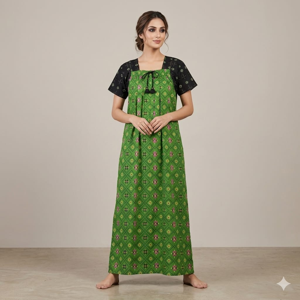 Emerald Bloom Comfort Long Nighty