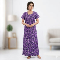 Womens Printed Cotton long Nighty