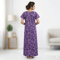 Womens Printed Cotton long Nighty