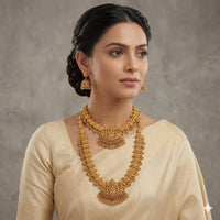 Dual Necklace Bridal Set with Earrings