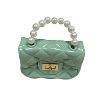 Kids Mini Quilted Pearl Handle Sling Bag
