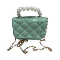 Kids Mini Quilted Pearl Handle Sling Bag