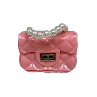 Kids Mini Quilted Pearl Handle Sling Bag