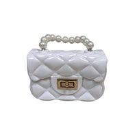 Kids Mini Quilted Pearl Handle Sling Bag