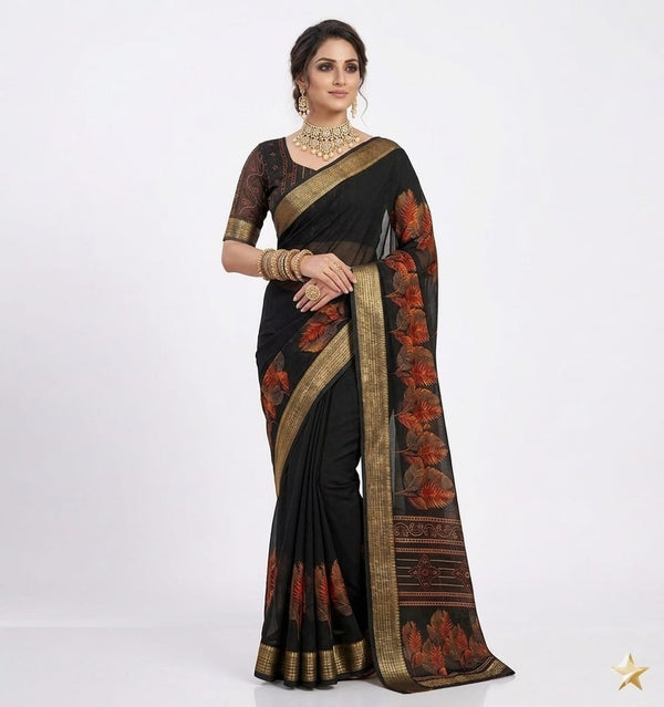 Indigo leafloom Saree