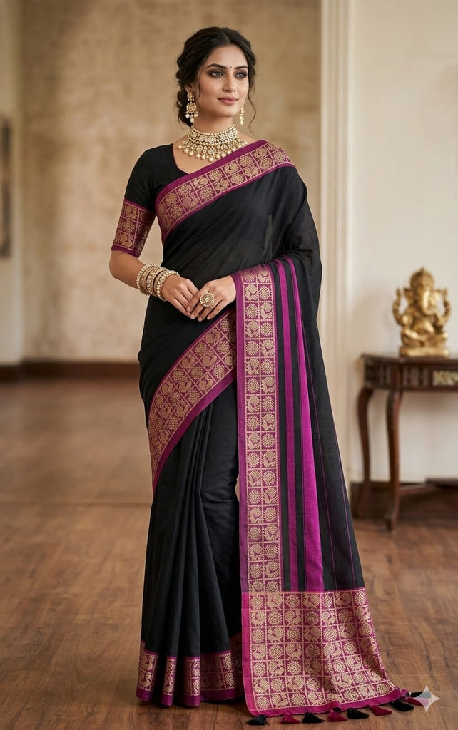 Ruhini Black Naryanpet Sarees