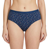 Floral-printed cotton hipster panty