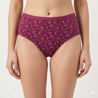 Floral-printed cotton hipster panty