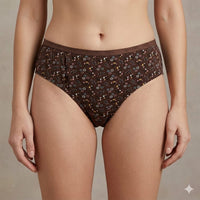 Floral-printed cotton hipster panty