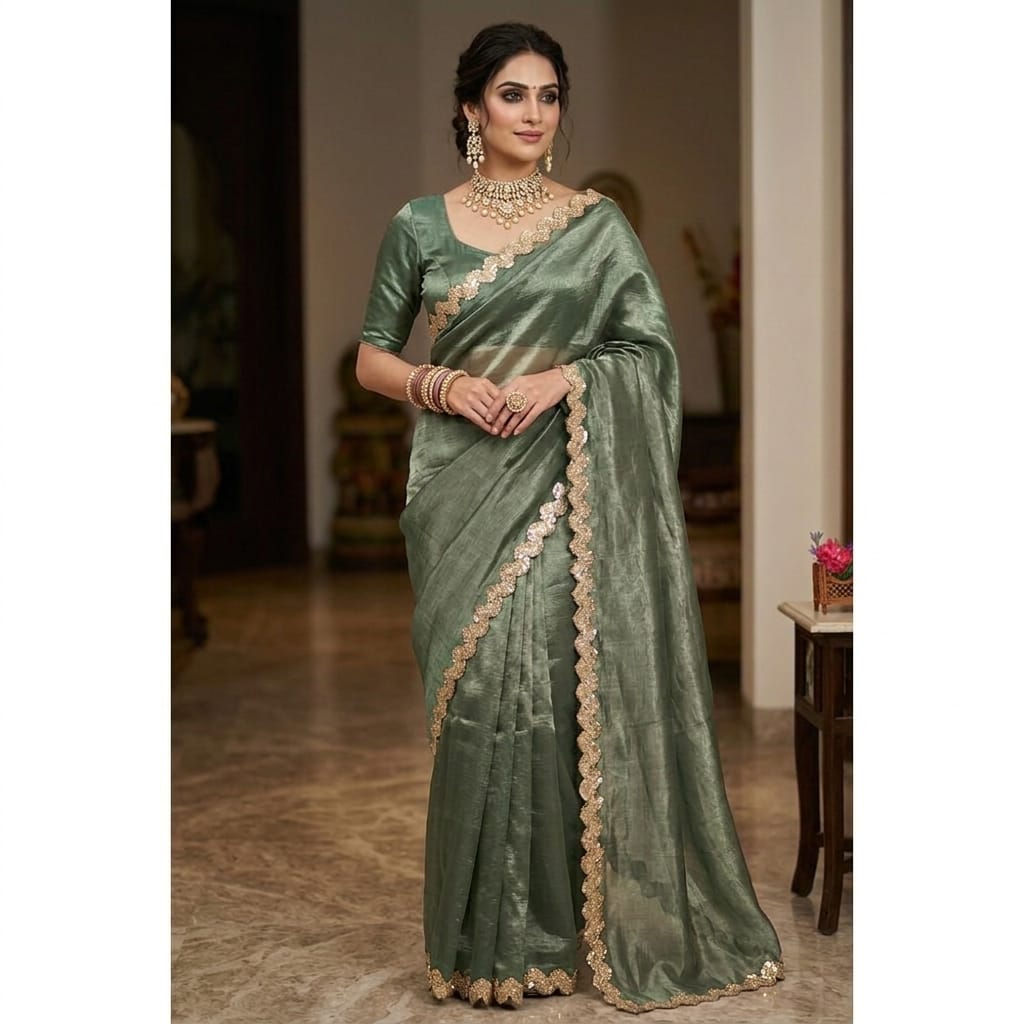 Silver Mist Grace Saree.