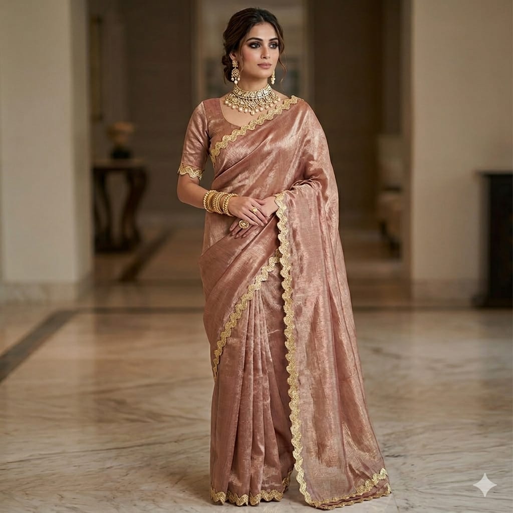 Chandrika Mocha Lace Saree