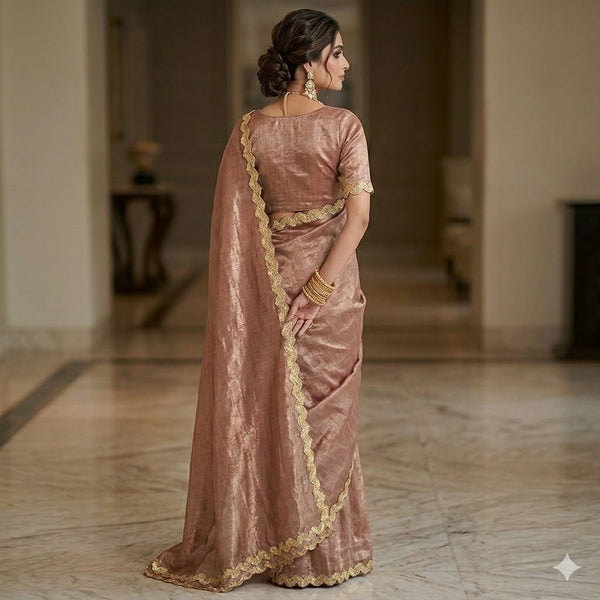 Chandrika Mocha Lace Saree