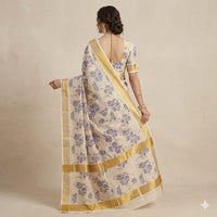 Ivory Blosom Kasuvu Saree