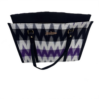 Crimson Rhythm Ikat Tote Bag.
