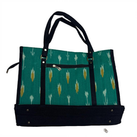 Emerald Ikat Voyage Tote Bag.