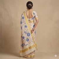 Neelambara Blooom Kasuvu  Saree