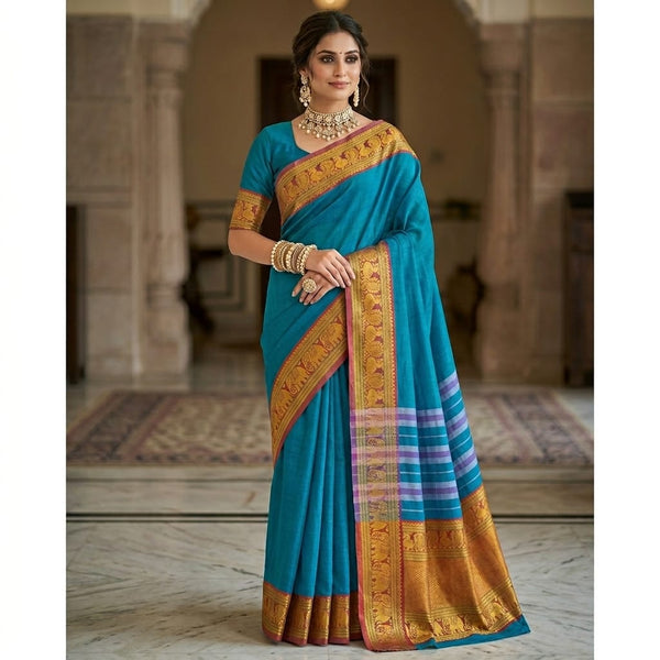 Neelambara Narayanpet Heritage Saree