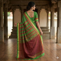 Megha Gulabi Zig-zag Saree