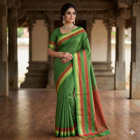 Megha Gulabi Zig-zag Saree