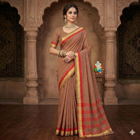 Megha Gulabi Zig-zag Saree
