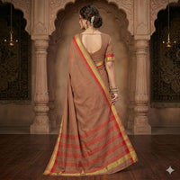 Megha Gulabi Zig-zag Saree