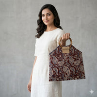 Azure Bloom Handcrafted Tote