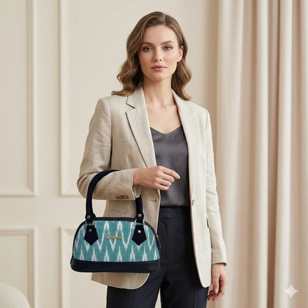 Aqua Mirage" Ikat Satchel