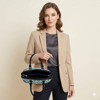 Aqua Mirage" Ikat Satchel