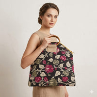 Azure Bloom Handcrafted Tote