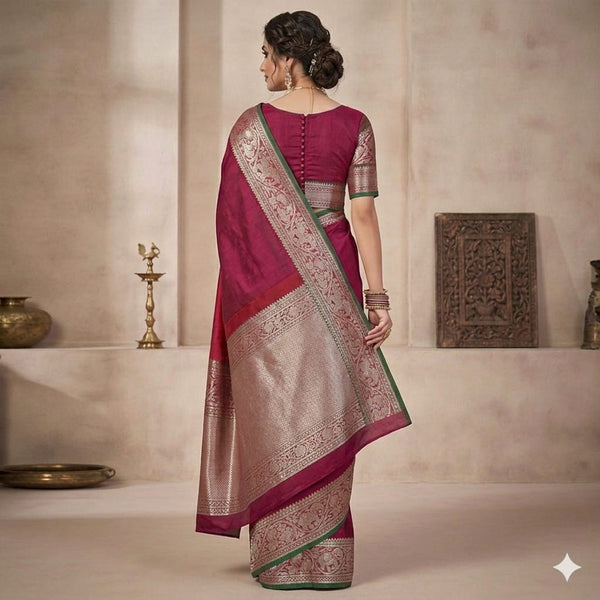 Gulabi Haritha Narayanpet Saree