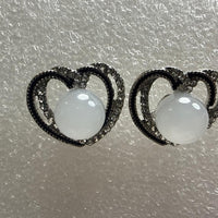 Pearl Heart Studs