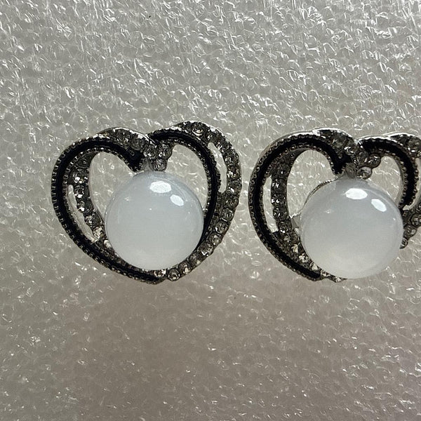 Pearl Heart Studs