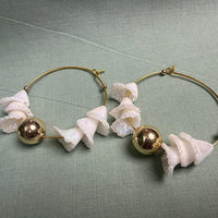 Ivory Bloom Luxe Hoops